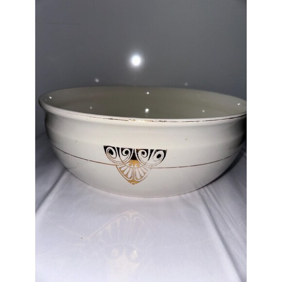 Société Céramique Maestricht White Basin Gold Trim Art Deco DIV. II Made Holland